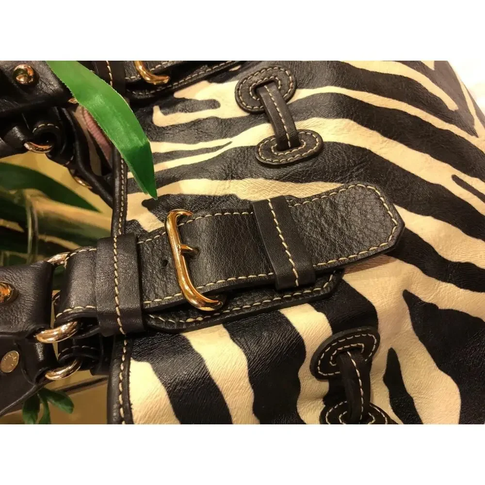 Dooney and Bourke ZEBRA CHIARA DRAWSTRING TOTE BAG PURSE (500